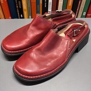 Women’s Red Slingback Mules Loafers Shoes BASS Size 6‎ Classic VTG 2003 EUC